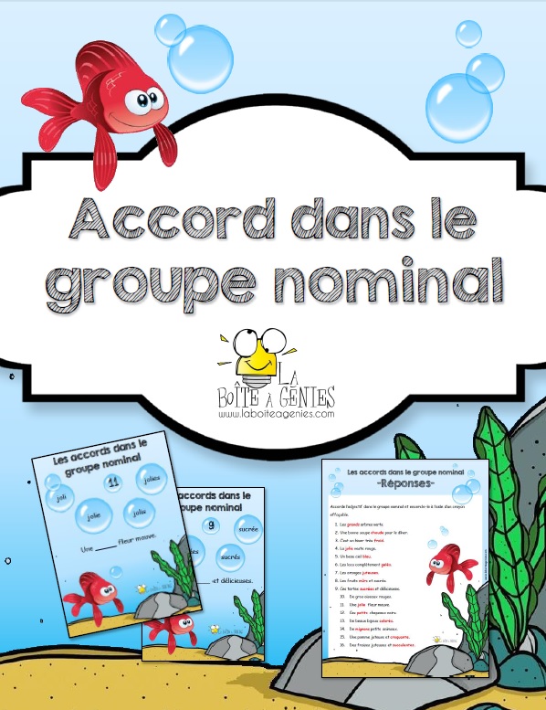 L'accord Dans Le Groupe Nominal Cm1 Exercices Pdf L’accord dans le groupe nominal - La Boîte à Génies